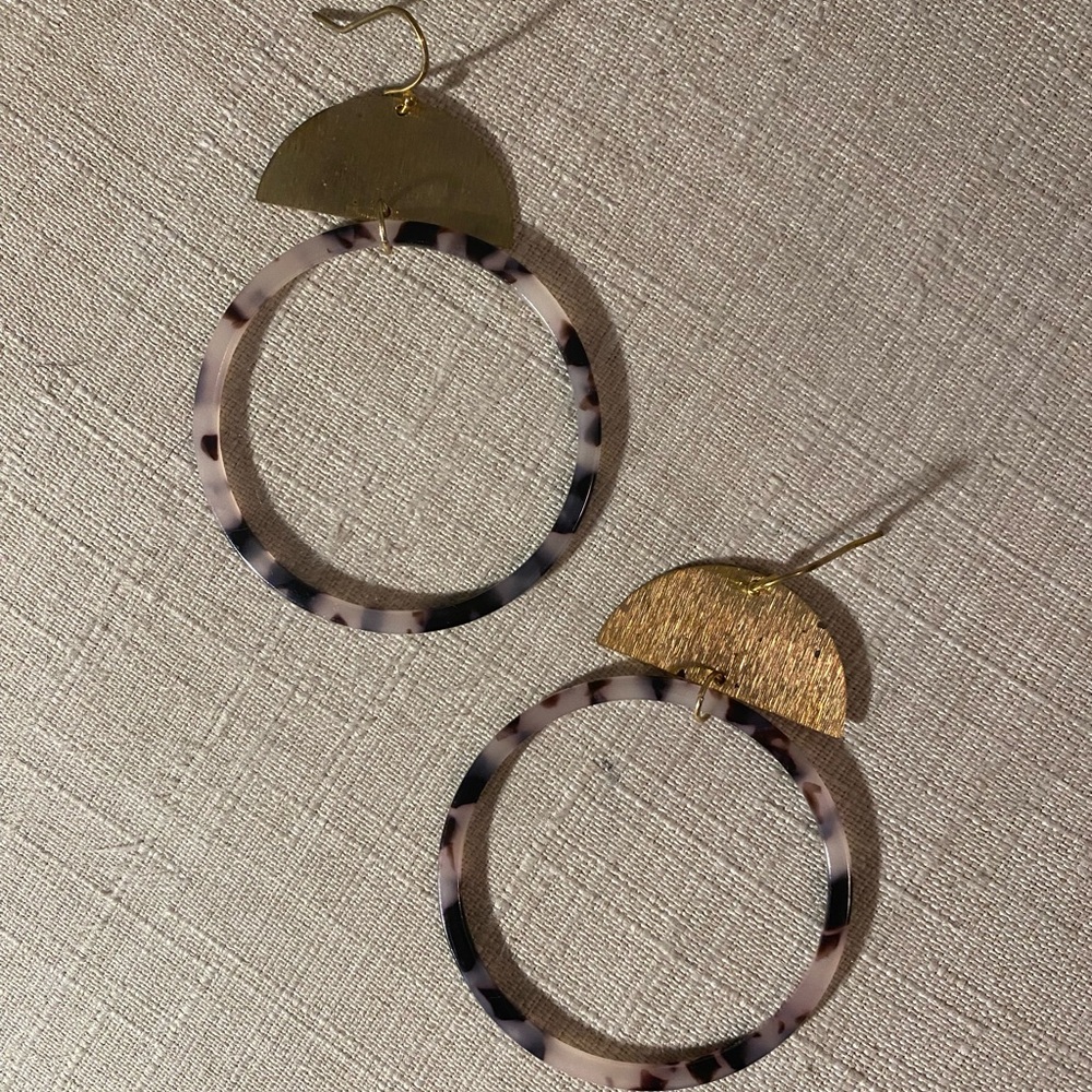 Acrylic and Distressed Metal Earrings